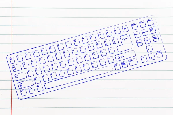 Qwerty 配列のキーボードの図 — ストック写真
