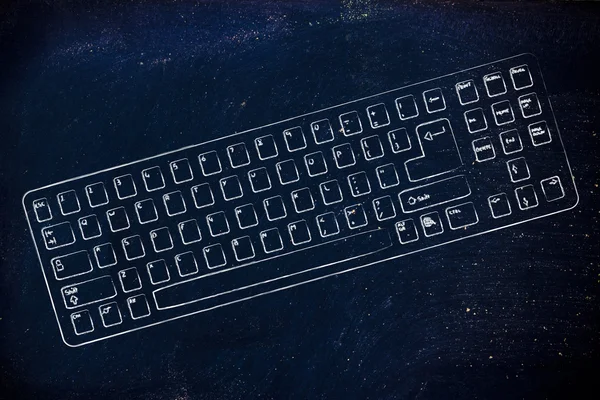 Ilustração do teclado do computador qwerty — Fotografia de Stock