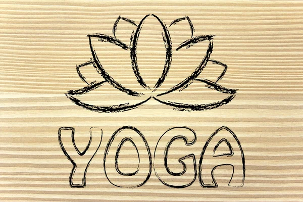 Yoga & lotus flower illustration — Stock Photo, Image
