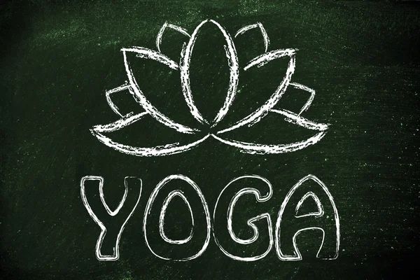 Yoga & lotus bloem illustratie — Stockfoto