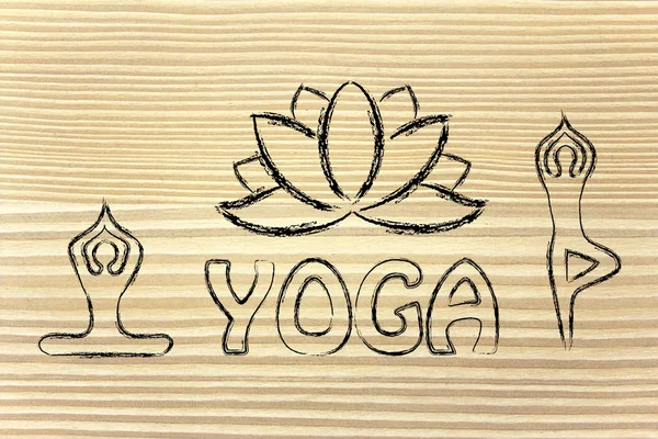 Yoga geïnspireerd illustratie — Stockfoto