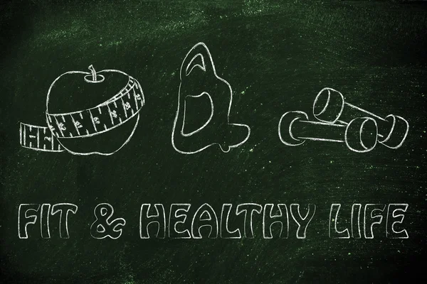 Ajuste a vida e comida saudável — Fotografia de Stock