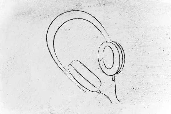Смішний мінімальний дизайн набору навушників — стокове фото