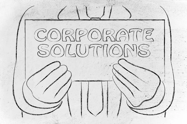 Man die Corporate Solutions teken — Stockfoto