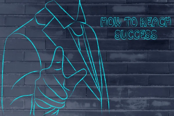 How to reach success sign — Stock Photo, Image