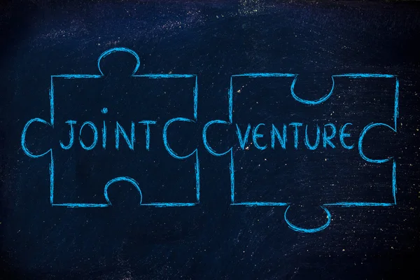 Jigsaw puzzle with the words Joint Venture — Stock Photo, Image