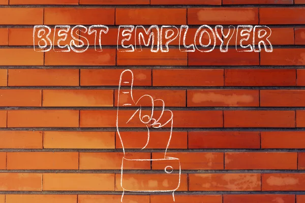 Main pointant vers l'écriture Meilleur employeur — Photo