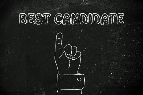 Hand pointing at the writing Best Candidate — Stock Photo, Image