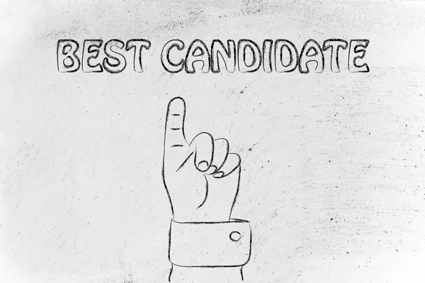 Hand pointing at the writing Best Candidate — Stock Photo, Image