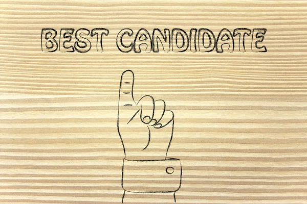 Hand pointing at the writing Best Candidate — Stock Photo, Image