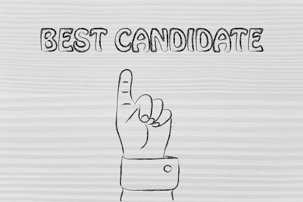 Hand pointing at the writing Best Candidate — Stock Photo, Image