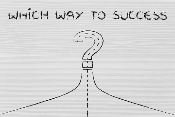 Which way to success illustration — Stock Photo, Image