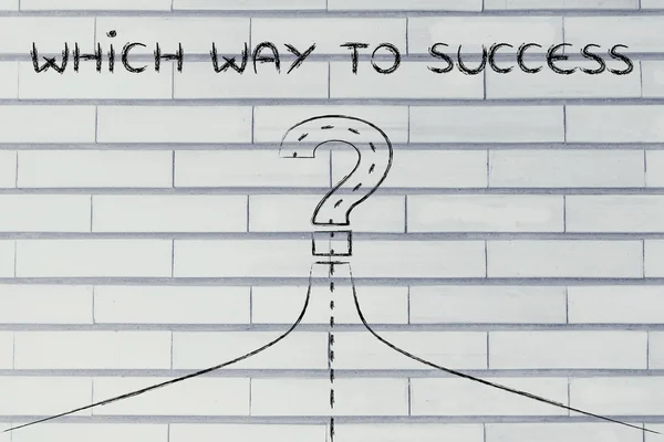 Which way to success illustration — Stock Photo, Image