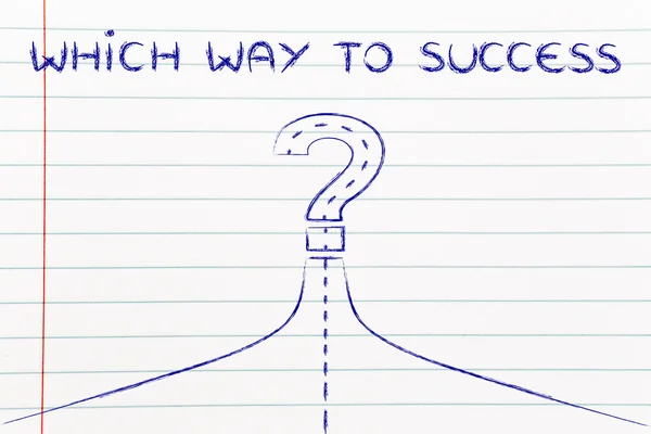 Which way to success illustration — Stock Photo, Image