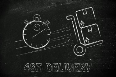 Hızlı 48 saat teslimat illüstrasyon