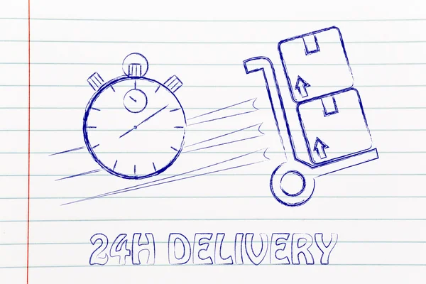 Illustration de livraison rapide 24 heures — Photo