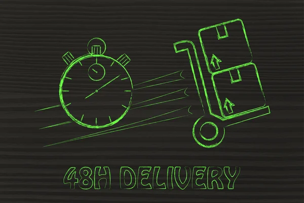 Fast 48 hours delivery illustration — Stock Photo, Image