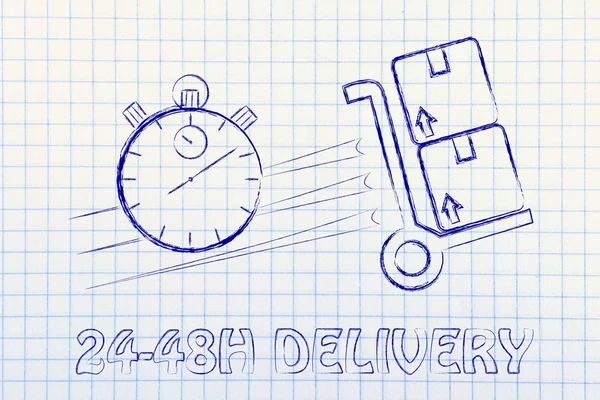 Fast 24-48 hours delivery illustration — Stock Photo, Image