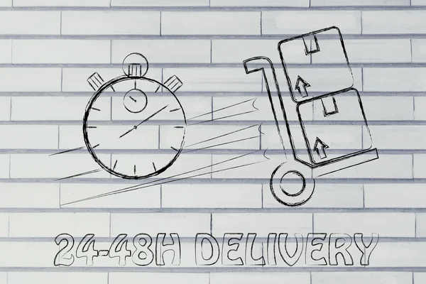 Fast 24-48 hours delivery illustration — Stock Photo, Image