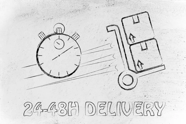 Fast 24-48 hours delivery illustration — Stock Photo, Image