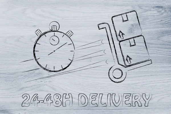 Fast 24-48 hours delivery illustration — Stock Photo, Image