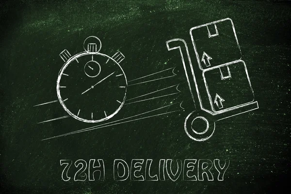 Fast 72 hours delivery illustration — Stock Photo, Image