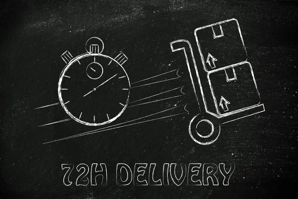 Fast 72 hours delivery illustration — Stock Photo, Image