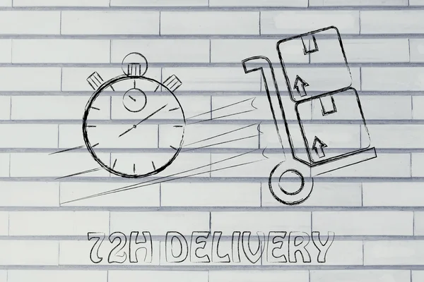 Fast 72 hours delivery illustration — Stock Photo, Image