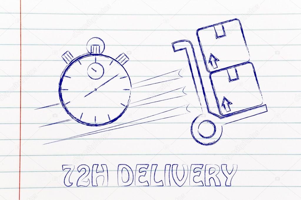 Fast 72 hours delivery illustration