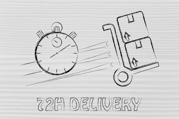 Fast 72 hours delivery illustration — Stock Photo, Image