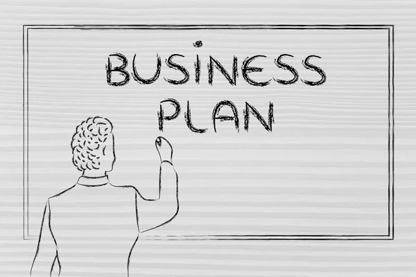 Insegnante o amministratore delegato che spiega il business plan — Foto Stock