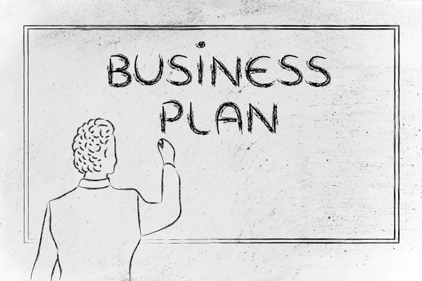 Enseignant ou PDG expliquant le plan d'affaires — Photo