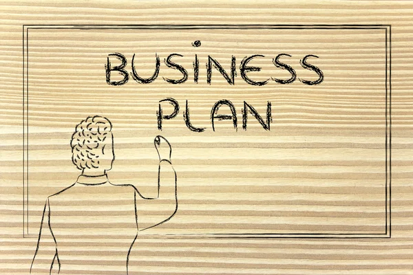 Insegnante o amministratore delegato che spiega il business plan — Foto Stock