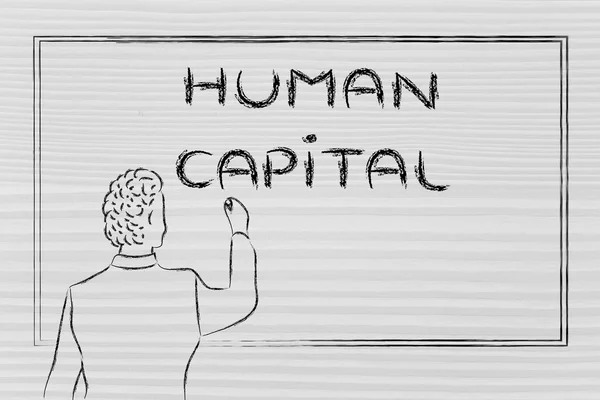 Učitel nebo ceo vysvětlení o lidský kapitál — Stock fotografie