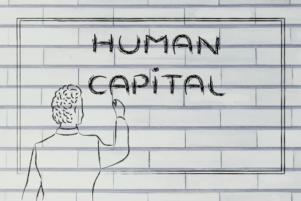 Leraar of ceo uitleg over menselijk kapitaal — Stockfoto