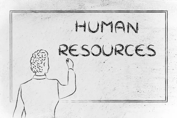 Lærer eller ceo som forklarer om menneskelige ressurser – stockfoto