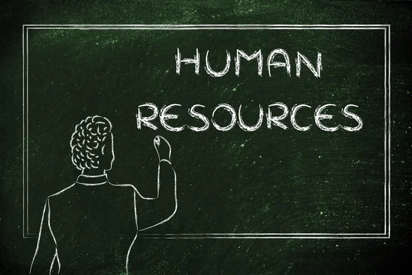 Professor ou ceo explicando sobre recursos humanos — Fotografia de Stock