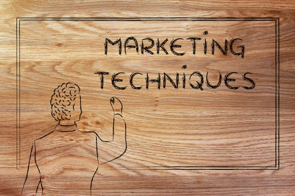 Insegnante o amministratore delegato che spiega le tecniche di marketing — Foto Stock