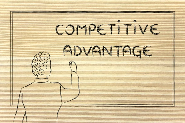 Teacher or ceo explaining about competitive advantage — Stock Photo, Image