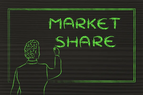 Teacher or ceo explaining about market share — Stock Photo, Image