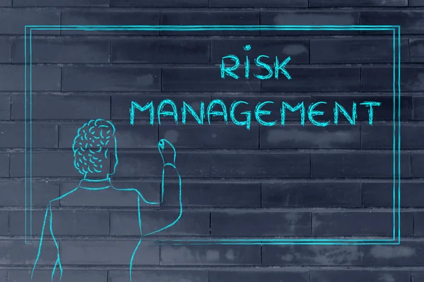 Insegnante o amministratore delegato che spiega sulla gestione del rischio — Foto Stock