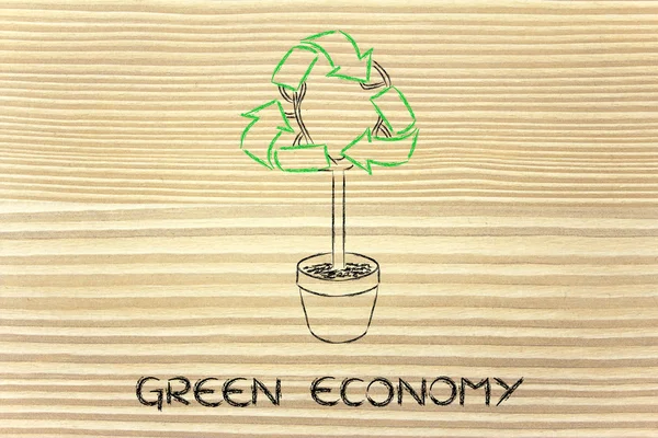Árbol con follaje en forma de símbolo de reciclaje — Foto de Stock