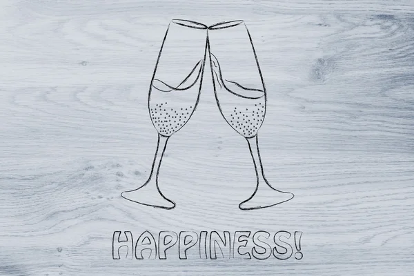Champagne glasses illustration — Stock Photo, Image