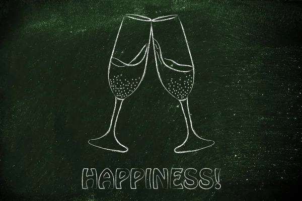 Champagne glasses illustration — Stock Photo, Image