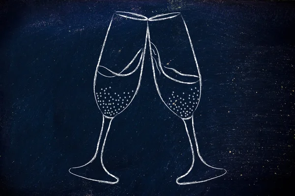 Champagne bicchieri illustrazione — Foto Stock