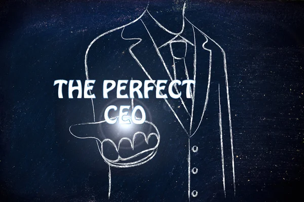 Zakenman uitdelen aan het woord perfecte Ceo — Stockfoto