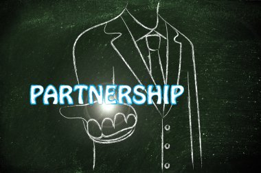 Ortaklık kelime dışarı teslim iş adamı