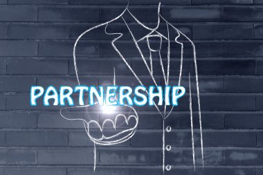 Ortaklık kelime dışarı teslim iş adamı