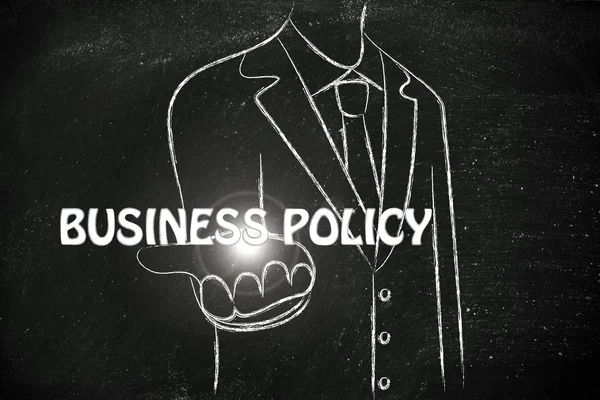 Hombre de negocios con la palabra Business Policy —  Fotos de Stock