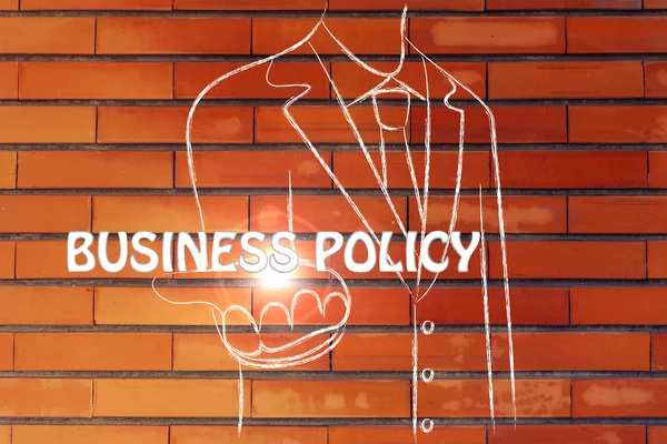 Hombre de negocios con la palabra Business Policy —  Fotos de Stock
